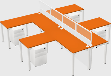 Shared l-shape cubicle