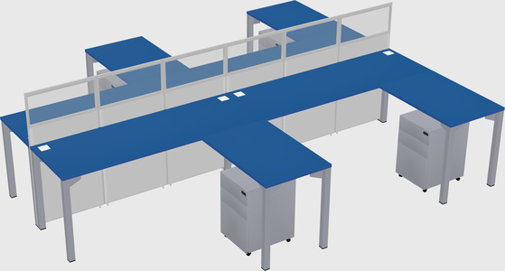 Shared l-shape cubicle