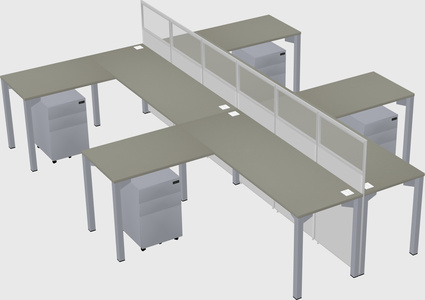 Shared l-shape cubicle