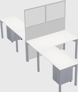 Shared l-shape cubicle