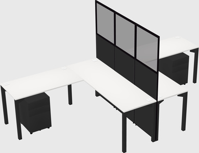 Shared l-shape cubicle