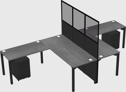Shared l-shape cubicle
