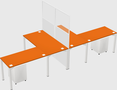 Shared l-shape cubicle