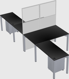 Shared l-shape cubicle