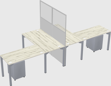 Shared l-shape cubicle