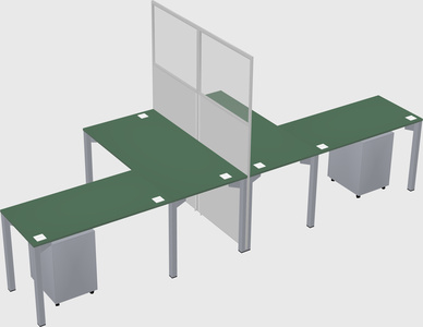 Shared l-shape cubicle