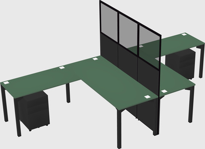 Shared l-shape cubicle