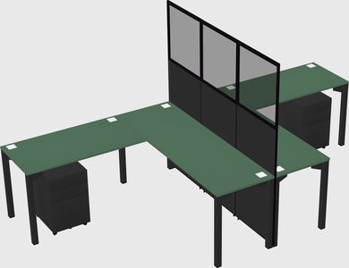 Shared l-shape cubicle
