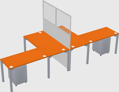 Shared l-shape cubicle
