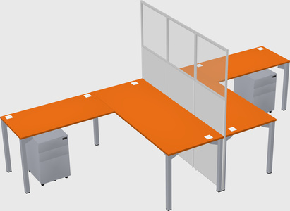 Shared l-shape cubicle