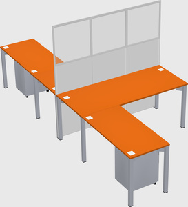 Shared l-shape cubicle