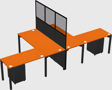Shared l-shape cubicle