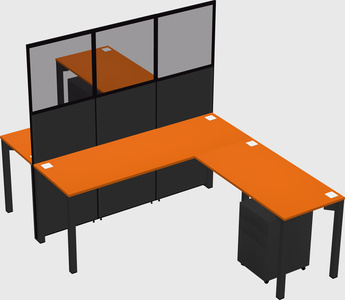 Shared l-shape cubicle