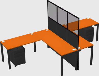 Shared l-shape cubicle