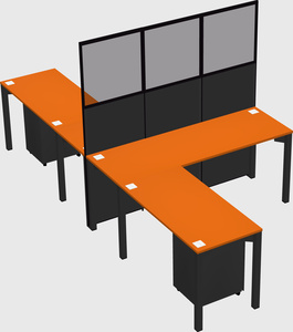 Shared l-shape cubicle