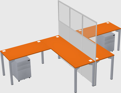 Shared l-shape cubicle