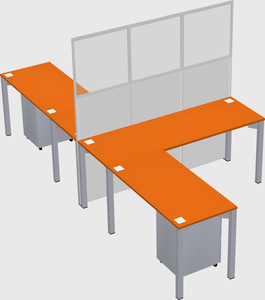 Shared l-shape cubicle