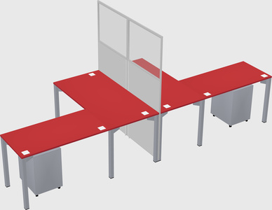 Shared l-shape cubicle