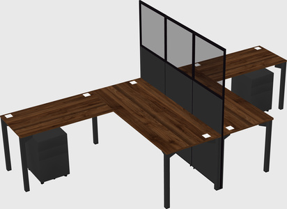 Shared l-shape cubicle