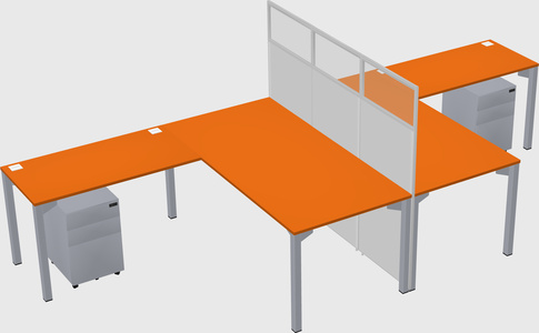 Shared l-shape cubicle