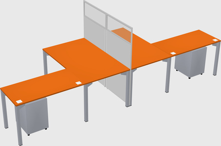 Shared l-shape cubicle