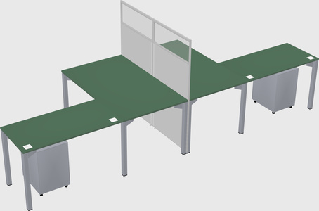 Shared l-shape cubicle