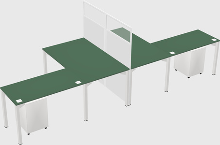 Shared l-shape cubicle