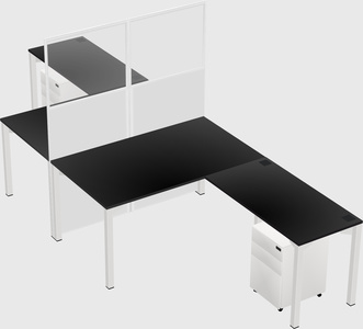Shared l-shape cubicle