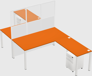 Shared l-shape cubicle