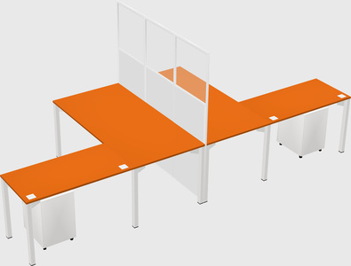 Shared l-shape cubicle