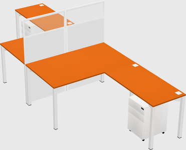Shared l-shape cubicle