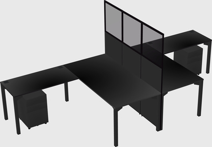 Shared l-shape cubicle