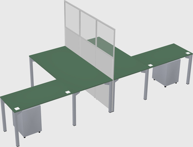Shared l-shape cubicle