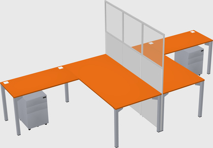 Shared l-shape cubicle