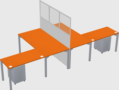 Shared l-shape cubicle
