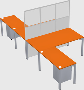 Shared l-shape cubicle
