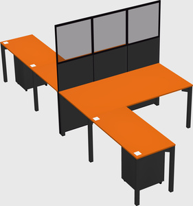 Shared l-shape cubicle