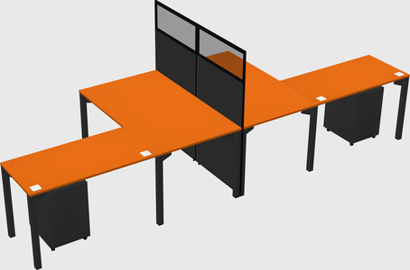 Shared l-shape cubicle