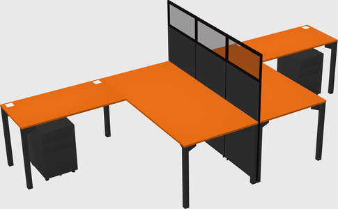 Shared l-shape cubicle