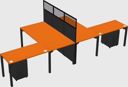 Shared l-shape cubicle