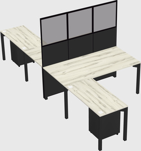 Shared l-shape cubicle
