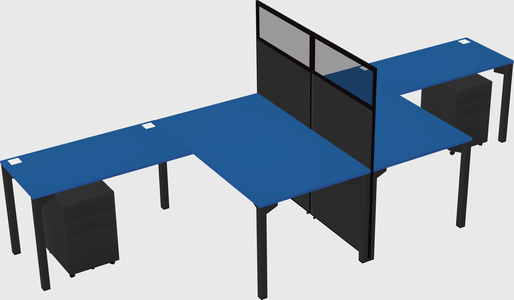Shared l-shape cubicle