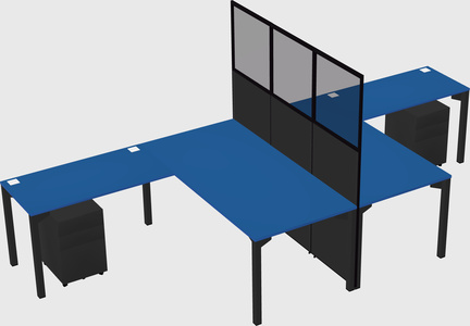 Shared l-shape cubicle