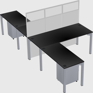 Shared l-shape cubicle