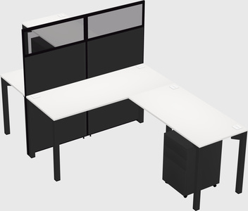 Shared l-shape cubicle
