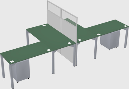 Shared l-shape cubicle
