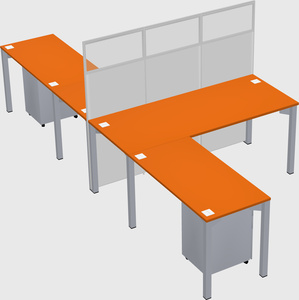Shared l-shape cubicle