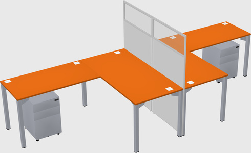 Shared l-shape cubicle