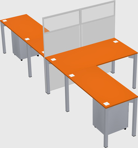 Shared l-shape cubicle