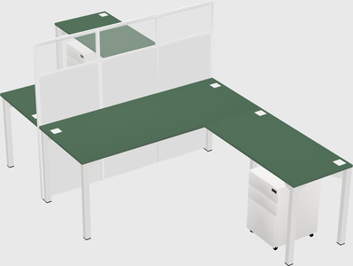 Shared l-shape cubicle